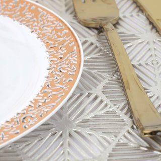 Versatile and Stylish Rose Gold Lace Rim White Dessert Plates