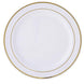 10 Pack | 6inch Très Chic Gold Rim White Disposable Salad Plates, Plastic Dessert Appetizer Plates