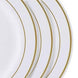 10 Pack | 6inch Très Chic Gold Rim White Disposable Salad Plates, Plastic Appetizer Plates#whtbkgd