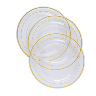 The Perfect Addition to Your Event Décor - Très Chic Gold Rim Clear Disposable Salad Plates