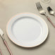 10 Pack | 8inch Très Chic Rose Gold Rim White Disposable Salad Plates, Plastic Appetizer Plates