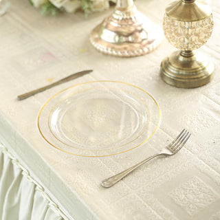 Add a Touch of Elegance with Très Chic Gold Rim Clear Disposable Dinner Plates