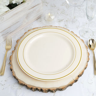 Create a Stunning Tablescape with Gold Rim Ivory Disposable Dinner Plates