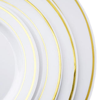 Upscale and Sophisticated Gold Rim White Plates