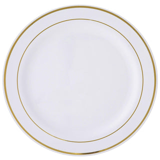 Upscale and Sophisticated Gold Rim White Plates