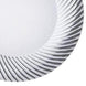 10 Pack | 6inch White / Silver Swirl Rim Disposable Salad Plates, Plastic Dessert Plates#whtbkgd