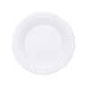 7inch White Basketweave Rim Plastic Salad Dessert Plates, Round Disposable Appetizer Plates#whtbkgd