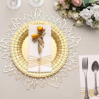 Durable and Cost-Effective Gold Plastic Dinner Plates