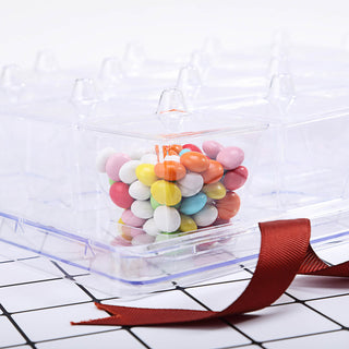 Clear Square Disposable Dessert Cups with Lids