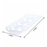 12 Pack | 10inch Clear Plastic Oval 4-Section Disposable Snack Plates, Plastic Appetizer Trays