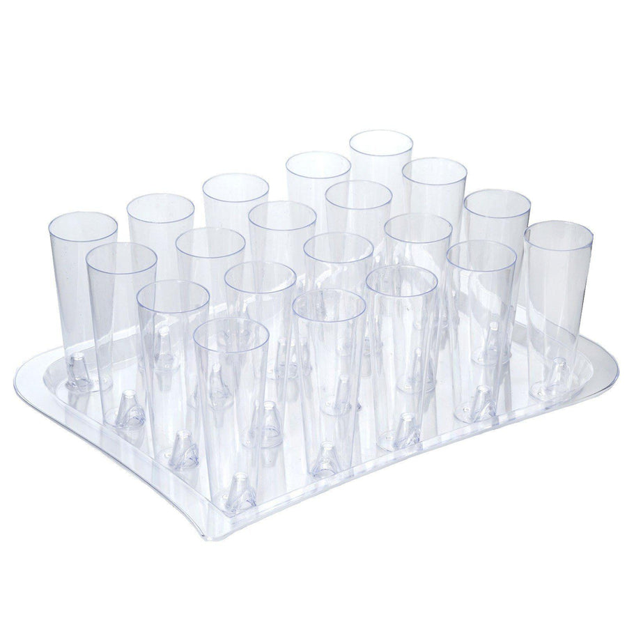 20 Pack 4oz Clear Plastic Fluted Dessert Cups Disposable Appetizer Cups With Display Tray