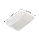 20 Pack - 3inch Clear Mini Plastic Appetizer Dessert Plates, Disposable Rectangular Shallow Bowls