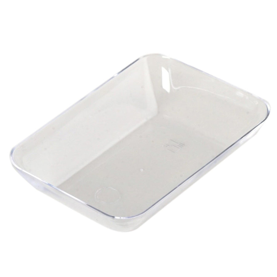 20 Pack - 3inch Clear Mini Plastic Appetizer Dessert Plates, Disposable Rectangular Shallow Bowls#whtbkgd