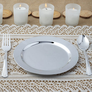 Elevate Your Table Setting with Metallic Silver Dessert Plates