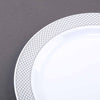 Dessert Plates With Silver Diamond Rim, Salad Plate, Plastic Dinnerware #whtbkgd
