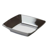 2Inch Silver Mini Plastic Disposable Appetizer Dessert Plates - Square With Elegant Chrome Finish#whtbkgd