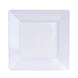 10 Pack - 6Inch Square Plastic Disposable Salad Dessert Appetizer Plates - White With Glossy Finish#whtbkgd
