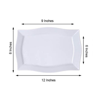 Transform Your Event with the 10 Pack of Glossy White Disposable Rectangular Serving Trays
