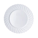 12 Pack | 6inch White Flair Rim Disposable Salad Plates, Plastic Dessert Appetizer Plates#whtbkgd