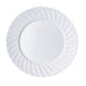 12 Pack | 10inch White Flair Rim Disposable Dinner Plates, Round Plastic Party Plates#whtbkgd