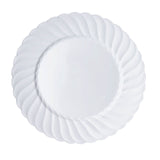 12 Pack | 10inch White Flair Rim Disposable Dinner Plates, Round Plastic Party Plates#whtbkgd