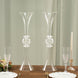 2 Pack | 21inch Clear Crystal Embellishment Trumpet Flower Vase, Reversible Plastic Centerpiece