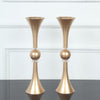2 Pack | 21inch Gold Crystal Embellishment Trumpet Table Centerpiece, Reversible Plastic Flower Vase