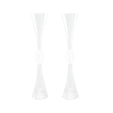 2 Pack | 27inch Clear Crystal Embellishment Trumpet Flower Vase, Reversible Plastic Centerpiece#whtbkgd