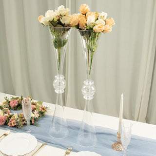 Create Unforgettable Moments with Clear Crystal Trumpet Flower Vases