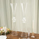2 Pack | 27inch Clear Crystal Embellishment Trumpet Flower Vase, Reversible Plastic Centerpiece