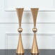 27inch Shiny Gold Crystal Embellishment Trumpet Flower Vase, Reversible Plastic Table Centerpiece
