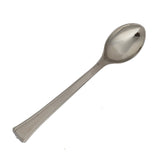 36 Pack - 4inch Silver Mini Heavy Duty Plastic Spoons, Tea, Dessert & Coffee Spoons#whtbkgd