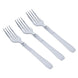 25 Pack - 7inch Light Silver Heavy Duty Plastic Forks with White Handle25 Pack - 7inch Light Silver Heavy Duty Plastic Forks with White Handle#whtbkgd