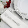 25 Pack - 7inch Silver Heavy Duty Plastic Forks, Disposable Silverware