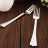 25 Pack | 7" Silver Heavy Duty Disposable Forks with Fluted Handles, Plastic Silverware