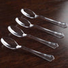 25 Pack - 7inch Clear Classic Heavy Duty Plastic Spoons, Disposable Utensils
