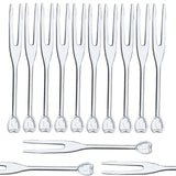 100 pack - 3inch Clear Plastic 2 Prong Fruit Forks, Disposable Cocktail Picks