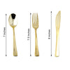 24 Pack Metallic Gold Heavy Duty Plastic Silverware Set, Disposable Cutlery Utensil Set