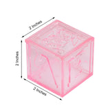 12 Pack | 2 inch Pink Fillable Baby Shower Favor Boxes, Party Decoration Blocks