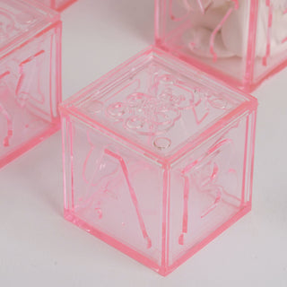 Gorgeous Pink Fillable Plastic Baby Shower Candy Gift Boxes