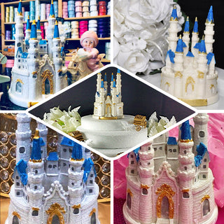 Create a Fairytale Atmosphere with the Blue/White Cinderella Castle Cake Topper Figurine