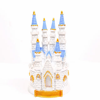 Stunning Blue and White Cinderella Castle Cake Topper Figurine