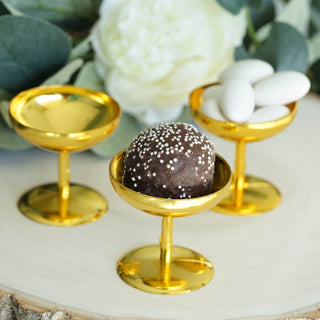 Elegant Gold Plastic Mini Champagne Glass Dessert Cups
