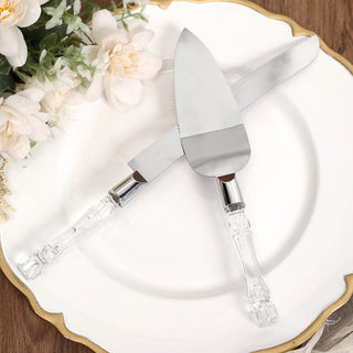 Durable Stainless Steel Knife and Server Set