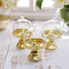 12 Pack | Gold Mini Pedestal Cupcake Stands, Candy Treat Favor Display Plate With Clear Dome Lid - 4Inch