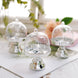 12 Pack | 4 inch Silver Mini Cupcake Cake Stand, Candy Display Plate Stand With Dome