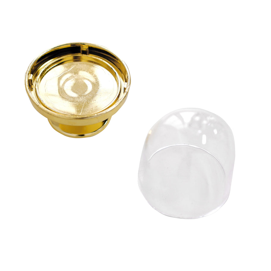 12 Pack | 3 inch Gold Mini Cake Stand Bell Jars, Candy Container