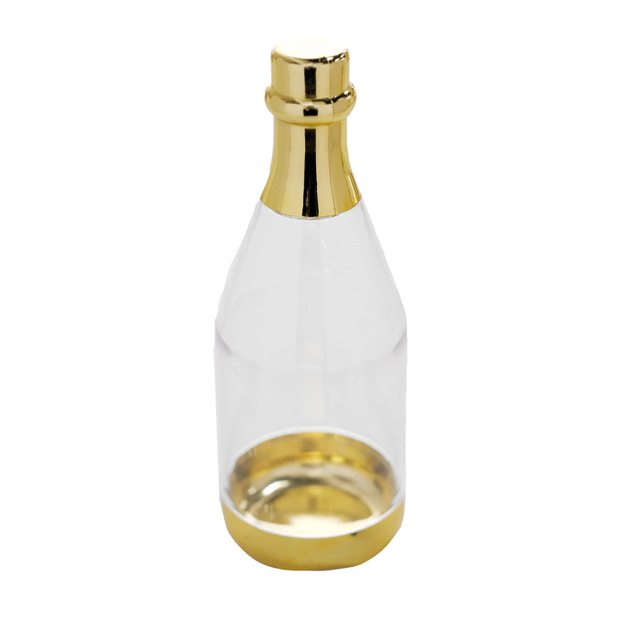 12 Pack | Mini Champagne Bottle Party Favor Candy Treat Gift Container - Metallic Gold 6Inch#whtbkgd