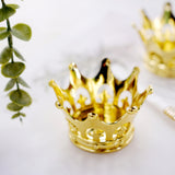 12 Pack | Gold Fillable Mini Crown Party Favor Candy Treat Containers - 3Inch