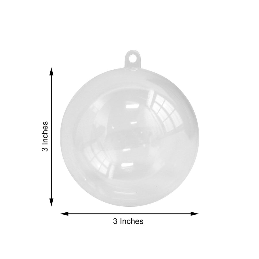 12 Pack | Clear Fillable Party Favor Gift Ornament Balls, Candy Box Containers - 3Inch